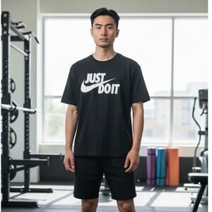 Men’s Nike Black Tshirt Just Do It Logo Sz Large, NWT